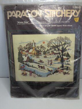 Paragon Stitchery Winter Days Crewel Embroidery Kit 0515 By Fits 16" x 20"